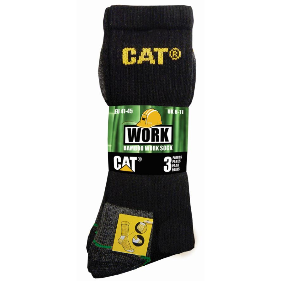 Men's Caterpillar Bamboo 3 Pack Socks Black Ireland UTSI85724